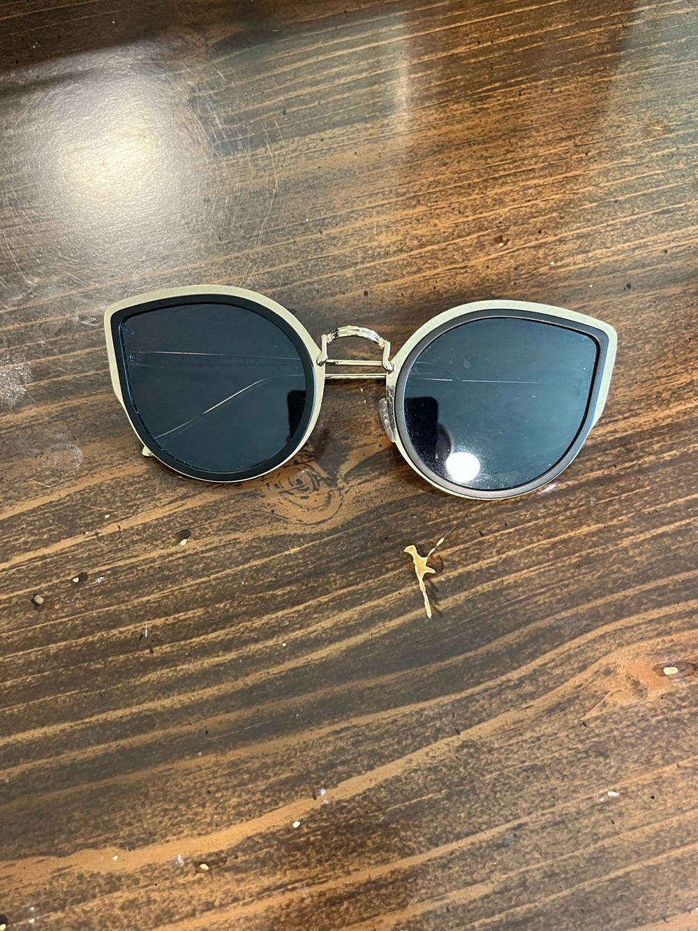 FREE with 2 or more items! Cat-Eye Black Lens Sunglasses with Gold Frame